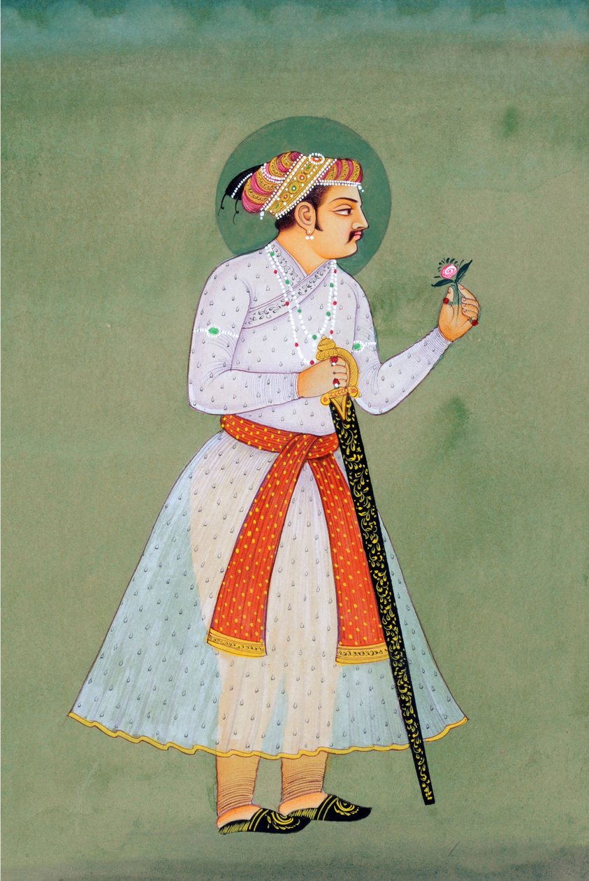 Miniatyrmålning av mogulkejsaren Jahangir av School Indian