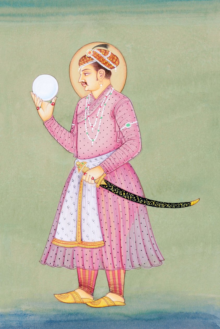 Miniatyrmålning av mogulkejsaren Jahangir av School Indian