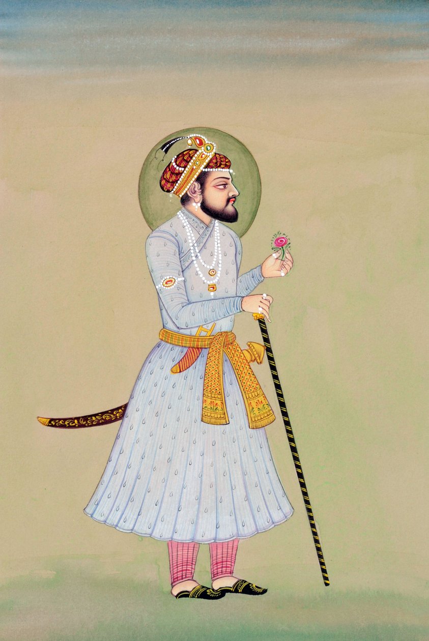 Miniatyrmålning av mogulkejsaren Shah Jahan av School Indian