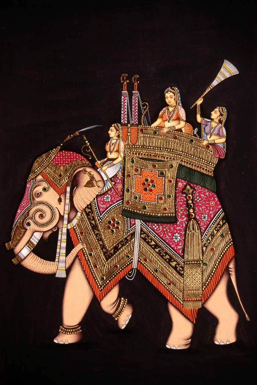 Miniatyrmålning av Mumtaz Mahal på papper av School Indian