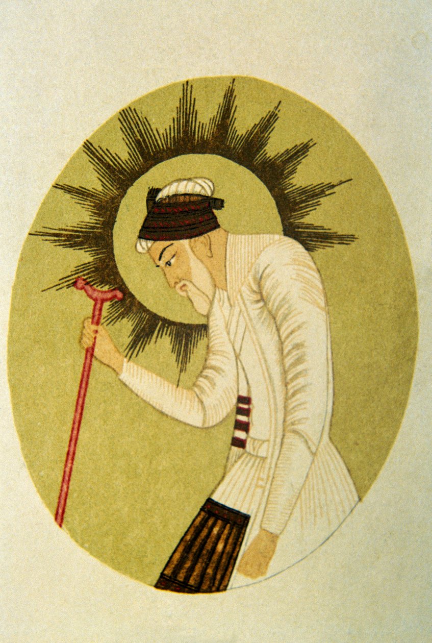 Porträtt av mogulkejsaren Aurangzeb, Indien av School Indian
