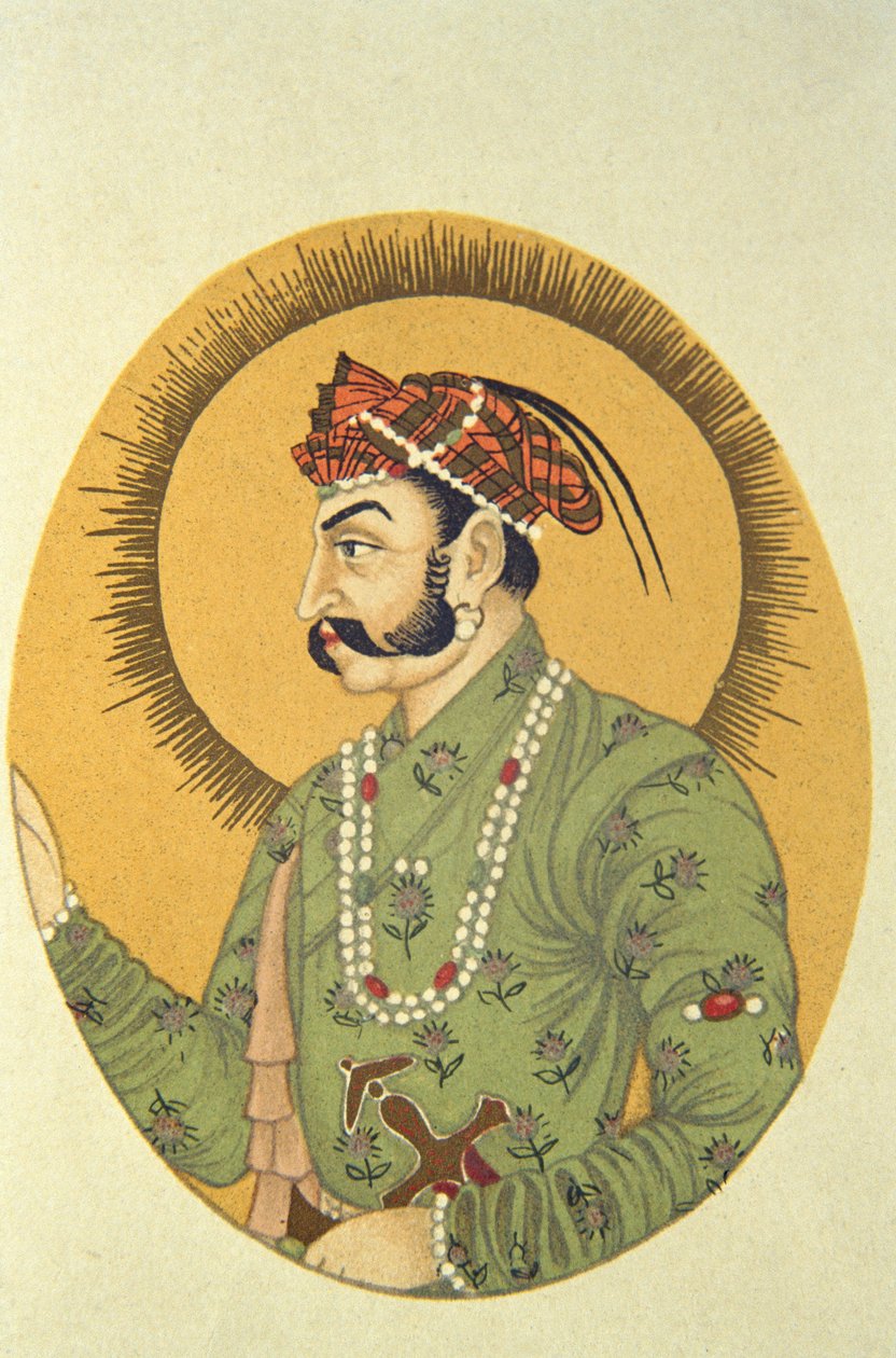 Porträtt av mogulkejsaren Jahangir, Indien av School Indian