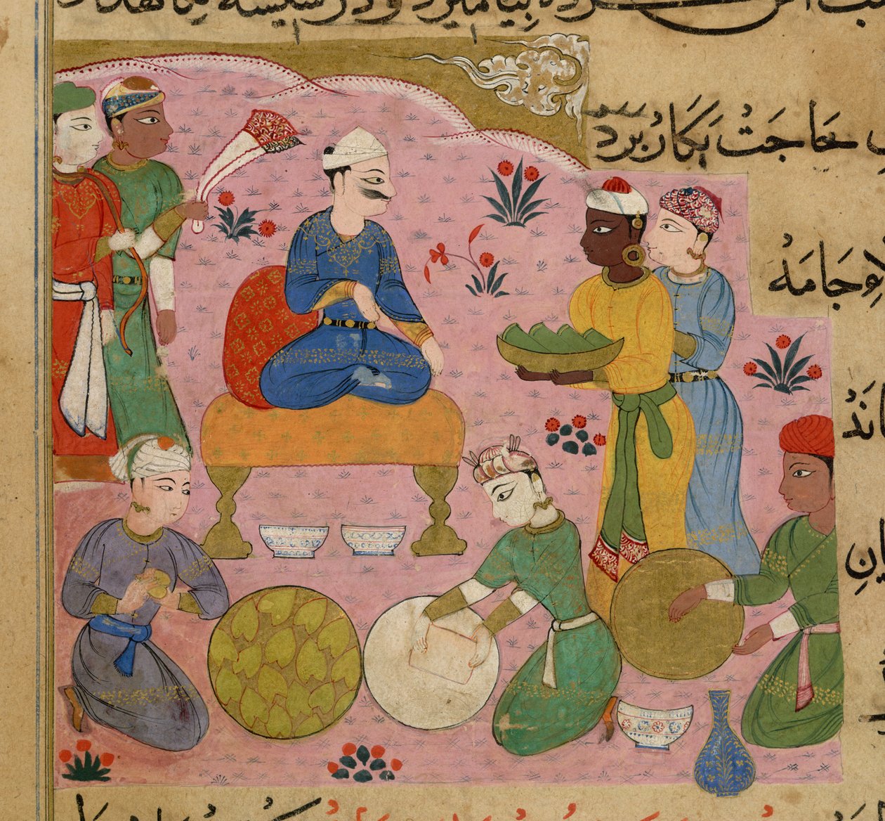 Förberedelse av betel för sultanen Ghiyath al-Din, från The Ni
