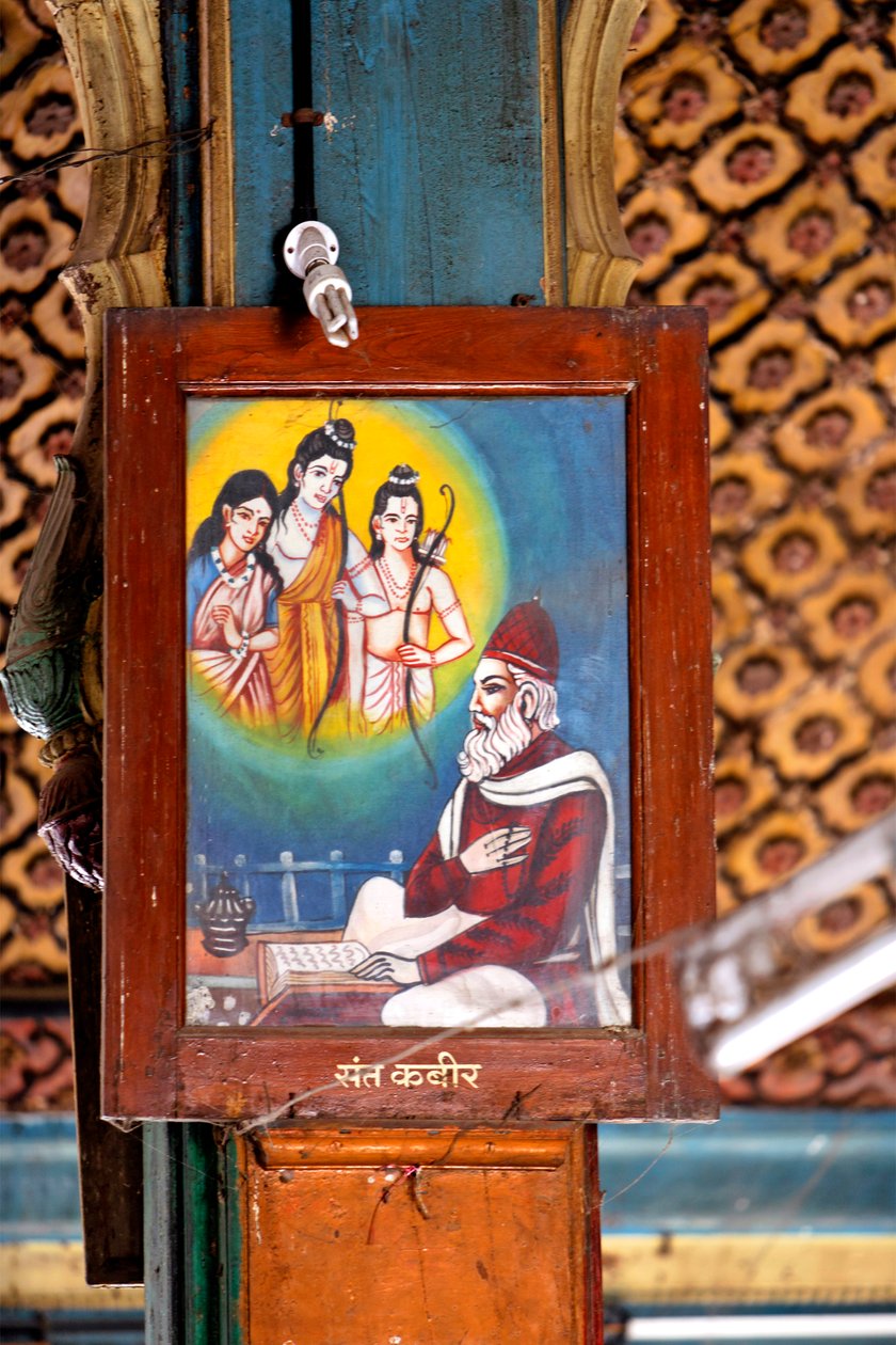 Saint Kabir, Shree Ram Mandir, Maharashtra (olja på pannå) av School Indian