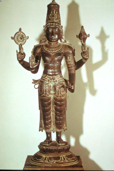 Vishnu, från södra Indien (brons) av School Indian