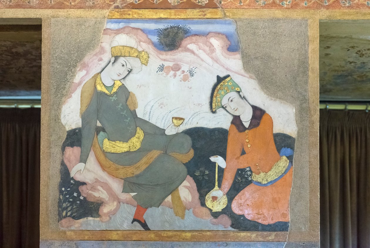 Färskt på Chehel Sotoun Palace, Esfahan, Iran av School Iranian