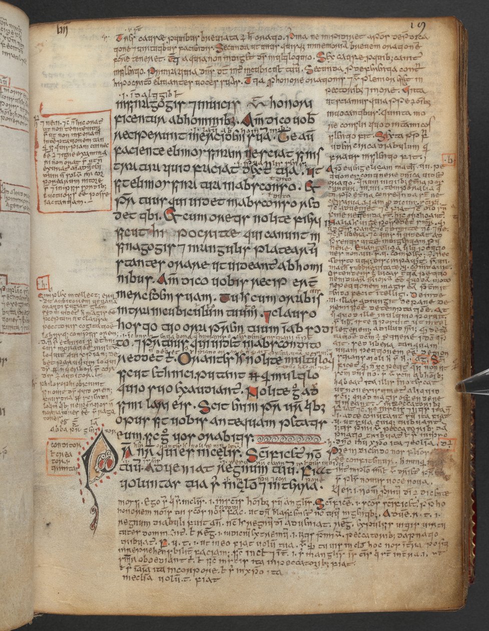 Harley 1802, f.19r, Dekorerad initial 