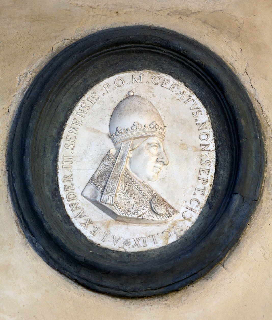 Basreliefmedaljong av påven Alexander III av School Italian