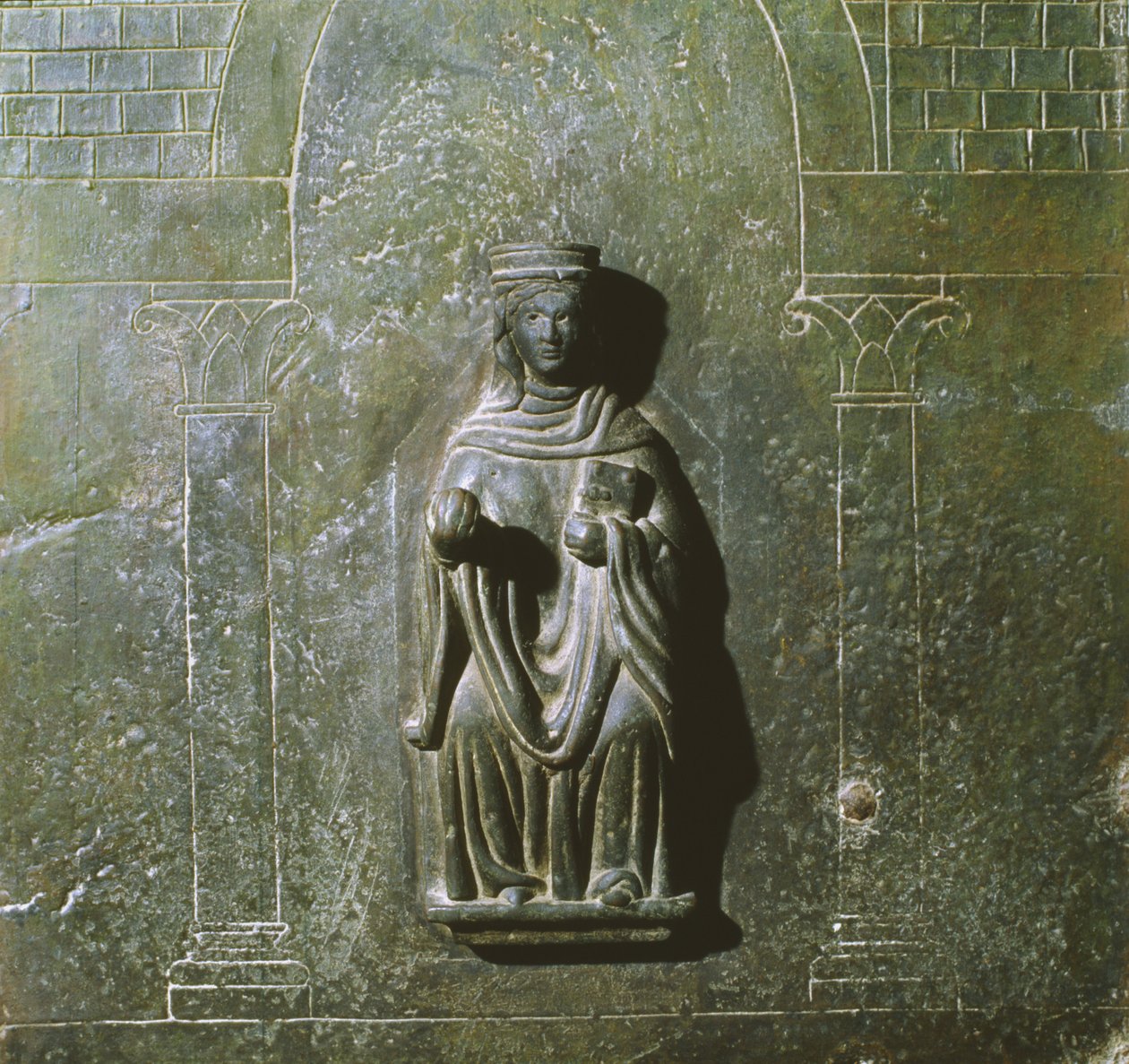 Detalj från dörren till Johannes evangelistens oratorium, Italien (brons) av School Italian