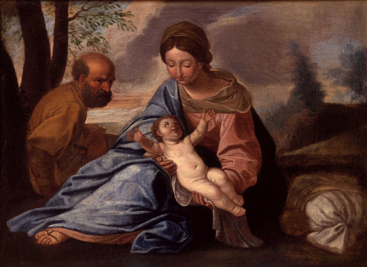 Den heliga familjen. n.d. (olja på duk) av School Italian