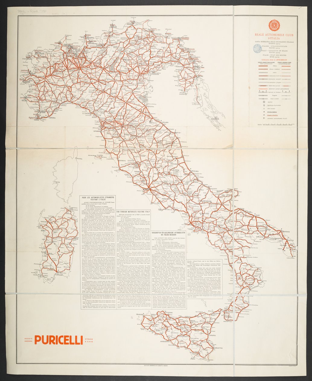 Vägkarta över Italien, 