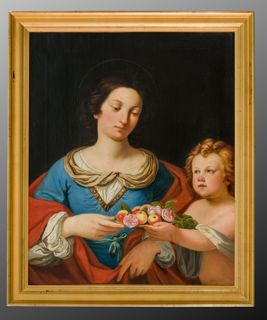 St. Dorothy (oljemålning på duk) av School Italian