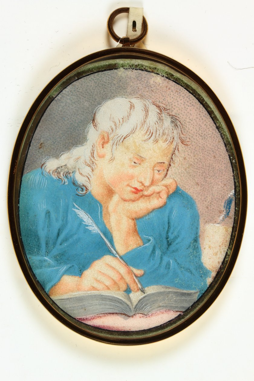 Evangelisten Johannes (akvarell på veläng) av School Italian