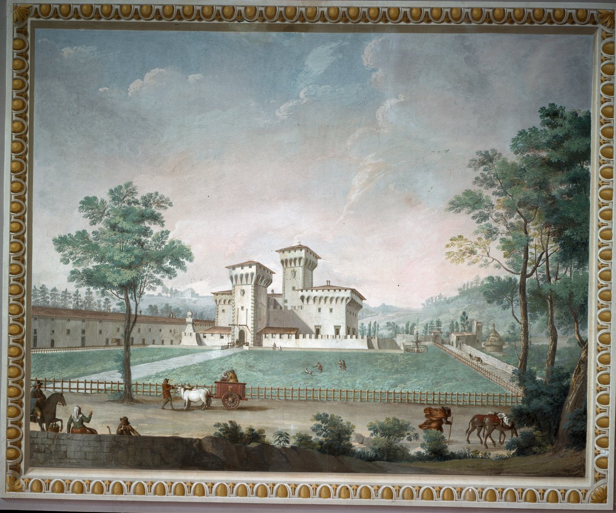 Medicean Villa of Cafaggiolo (färsk) av School Italian