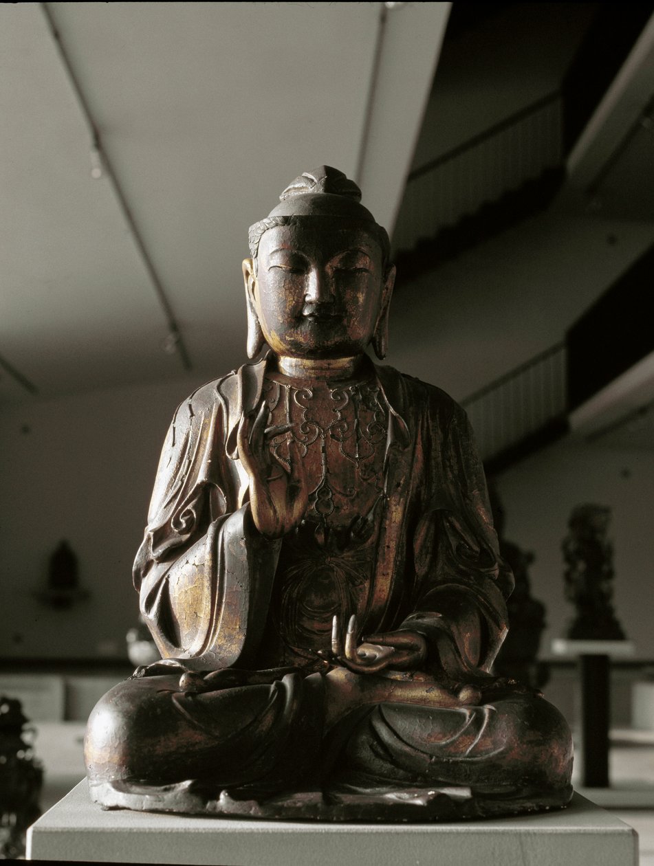Buddha sittande i lalitasana-ställning - skulptur, Kamakura-perioden (1185-1333) av Japanese School