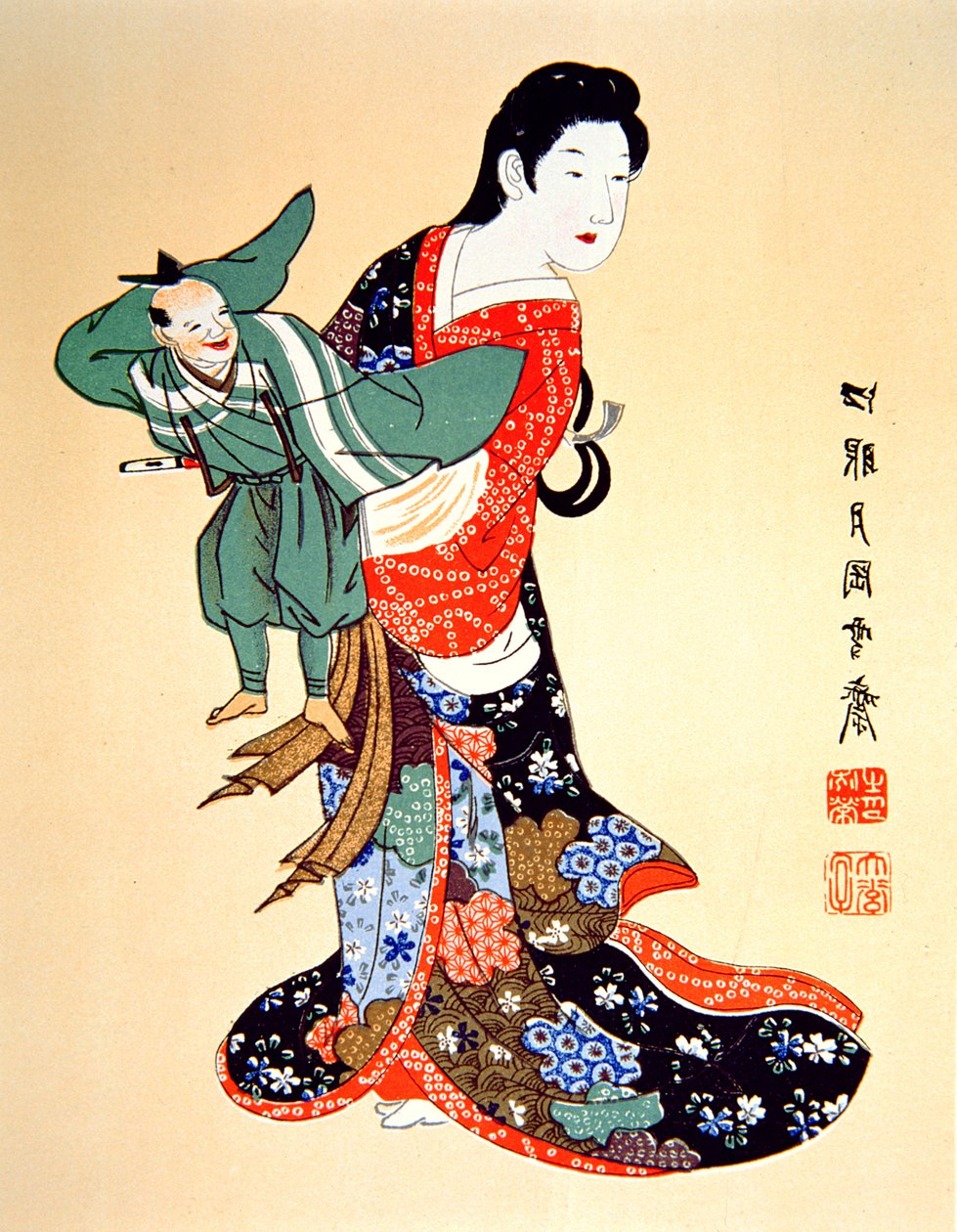 Culture of Old Japan - en Bunraku dockspelare av School Japanese