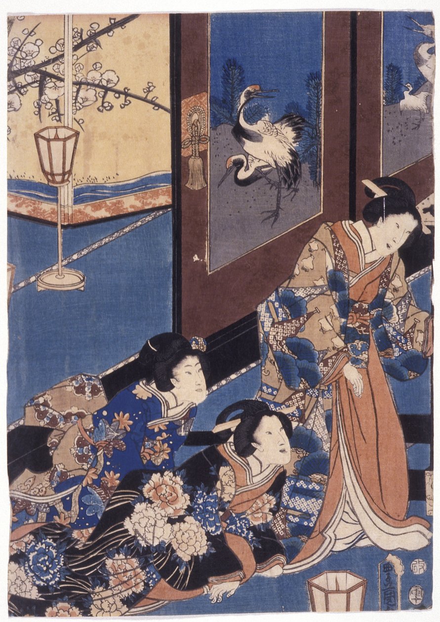 風流吾妻源氏（色木版画）スウェーデン語 av School Japanese