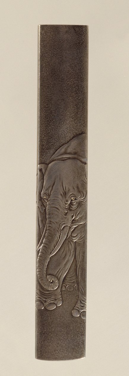 Svärdbeslag, Edo-perioden 1615-1868 (inlagd brons) (för baksidan se 142625) av Japanese School