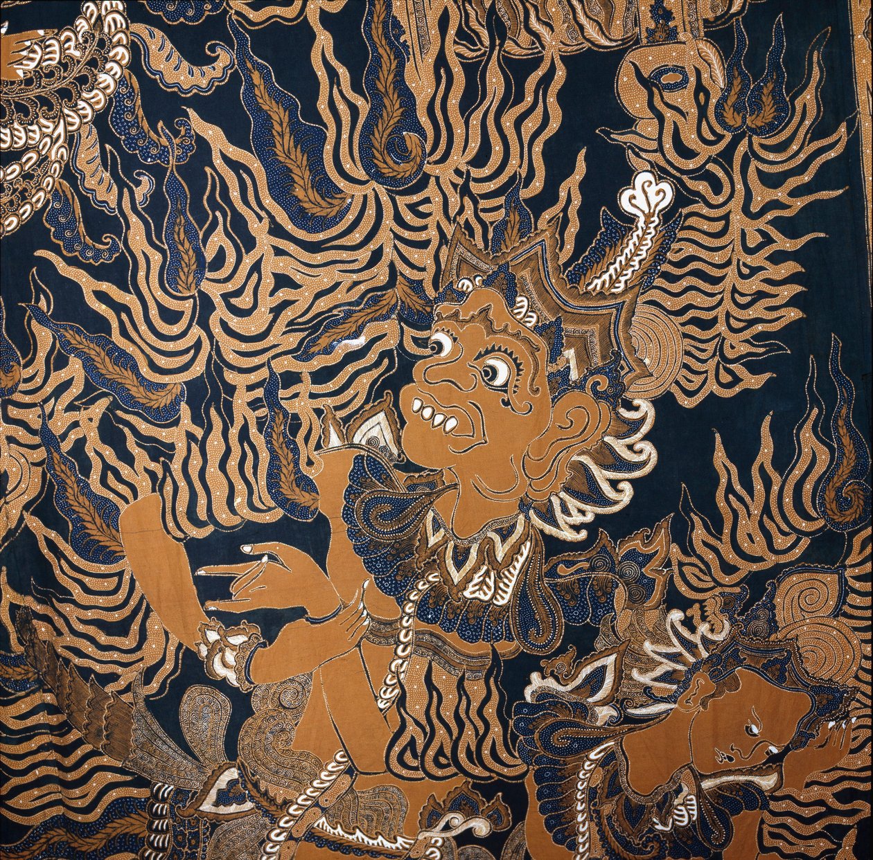 Javanesisk batik med ett monster av School Javanese