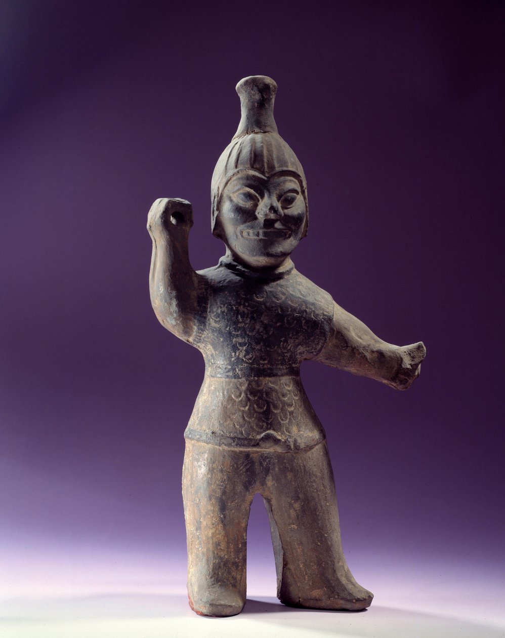 Art coreen: figur av exorcist. Perioden för de tre kungadömena (57 f.Kr.-668 e.Kr.). Paris, Cernuschi-museet av School Korean
