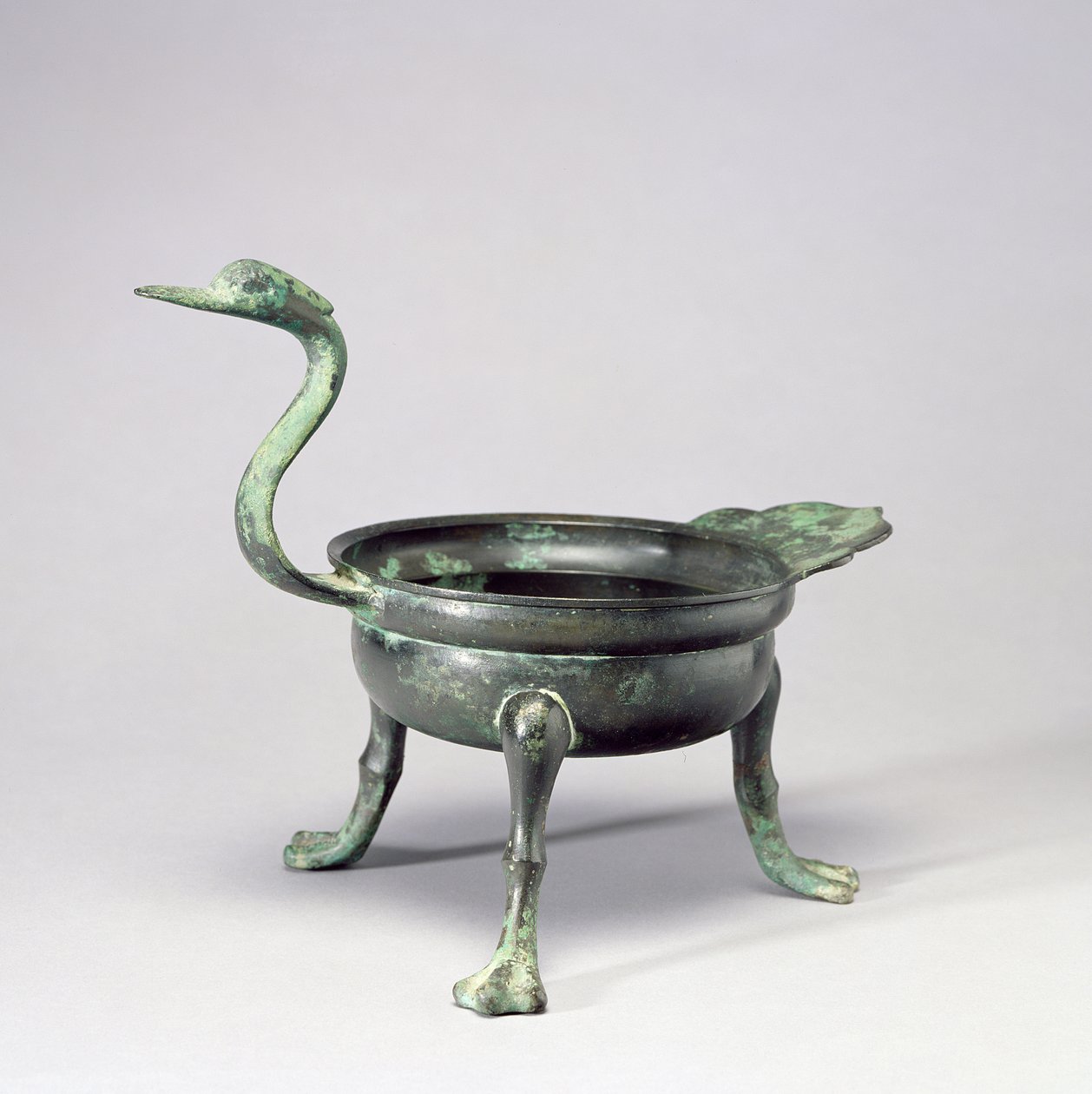 Stativ med ankhuvudshandtag, Paekche Kingdom, 600-700-tal (brons) av School Korean