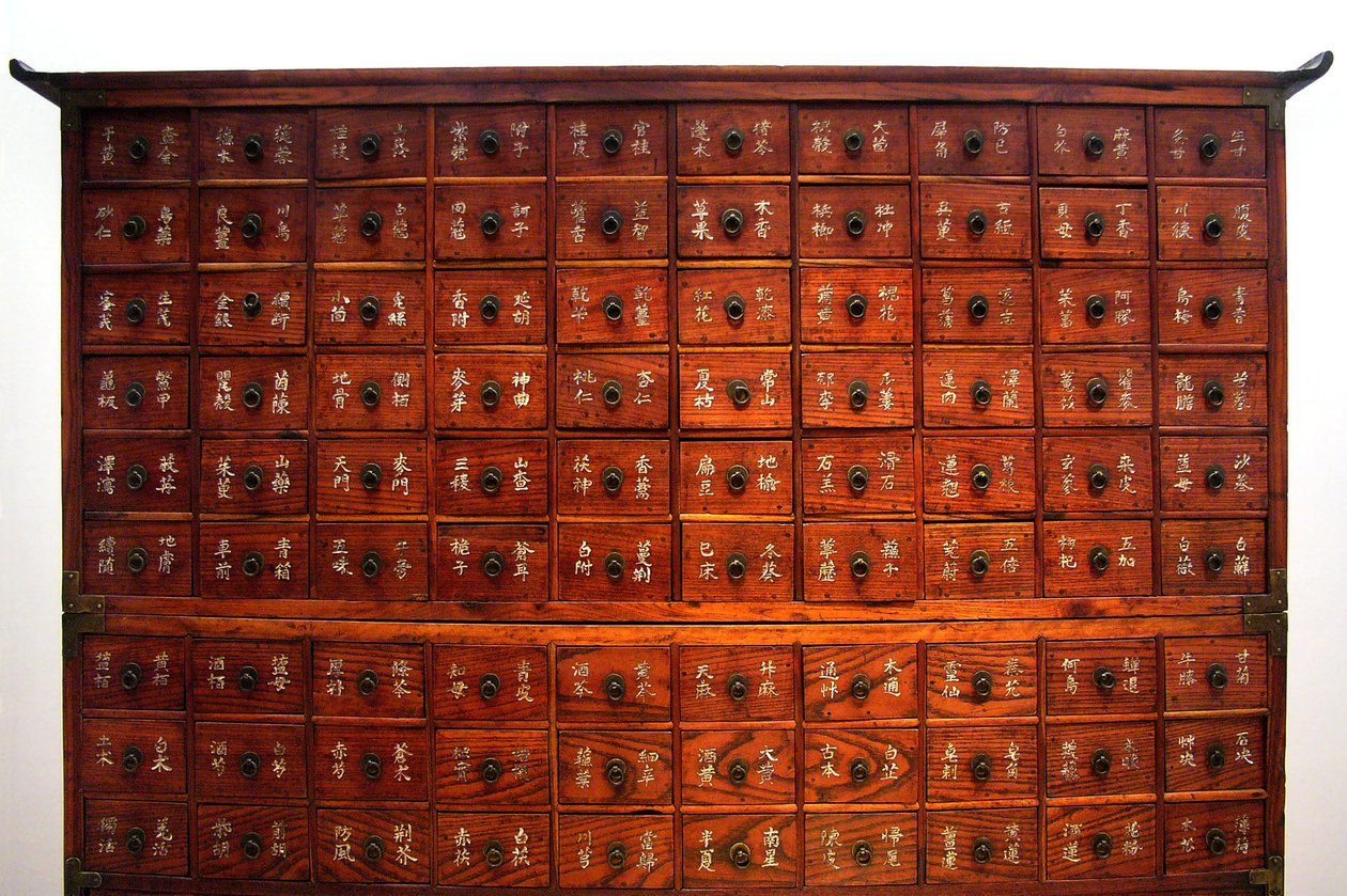 Medicinska trämöbler, Joseon-perioden, Coree, Kim Chong-hak-kollektionen. Fotografi, Seouls nationalmuseum, Republiken Korea, 2006. av School Korean