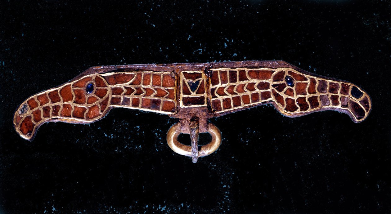 Merovinger fibula. Saint-Germain-en-Laye-museet av School Merovingian