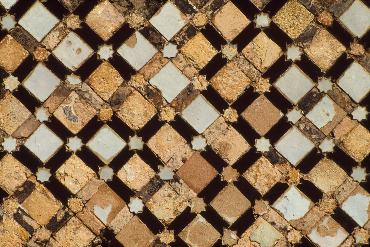 Chella nekropol, detalj av en dekorativ panel (mosaik) av School Moroccan
