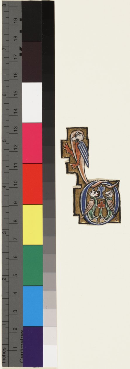 Initial D, från en psalter-hours, c.1270 (guld & tempera på veläng) av School Mosan