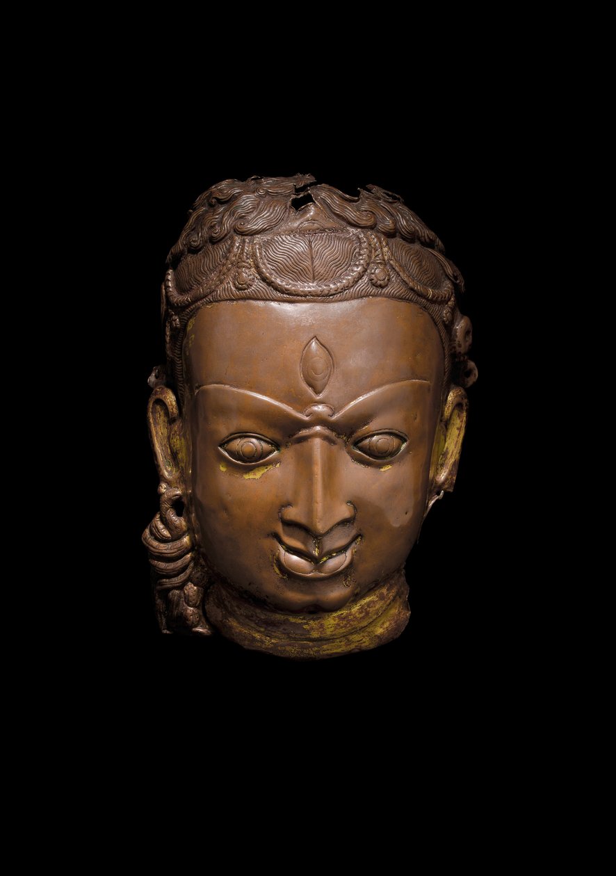 Repouse mask of Shiva, ca 1000-talet (koppar) av School Nepalese