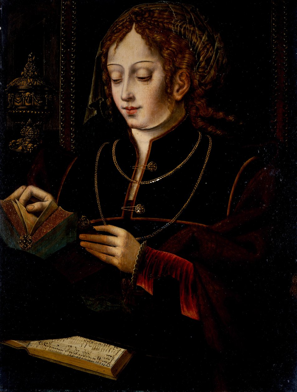 Maria Magdalena, ca 1520 (olja på ek) av School Netherlandish
