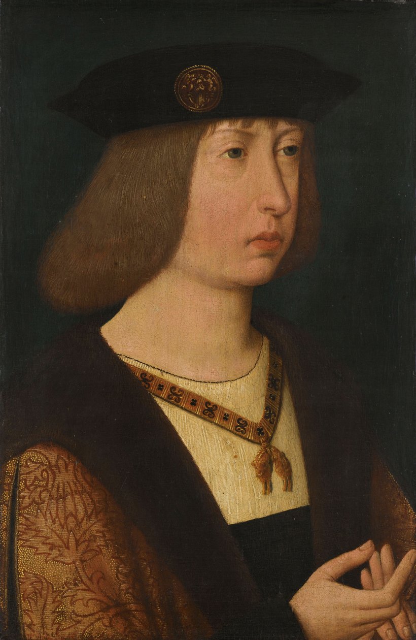 Porträtt av Filip den fagre, hertig av Bourgogne, ca 1500 (olja på panel) av School Netherlandish