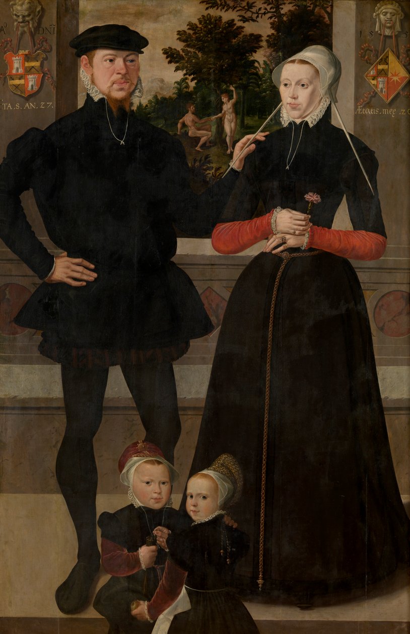 Porträtt av en familj av School Netherlandish