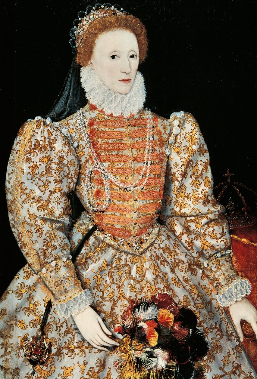 Drottning Elizabeth I, ca 1575 (olja på panel) av School Netherlandish