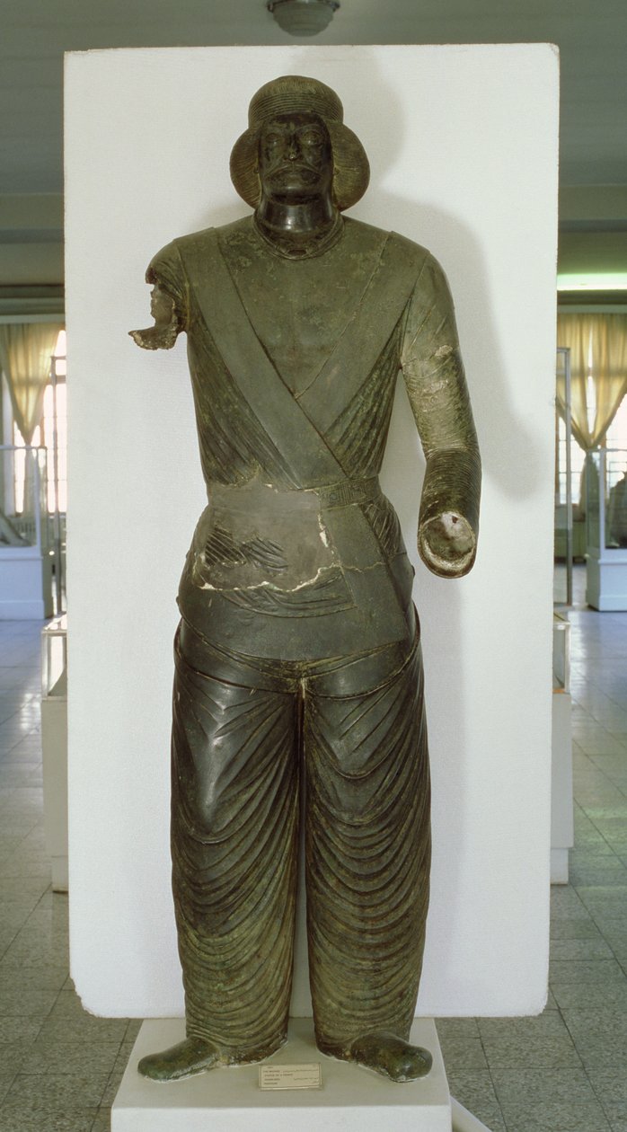 Staty i naturlig storlek av en parthisk prins, från Sham-Izeh, Malamir, Iran, c.50 f.Kr.-150 e.Kr. (gjuten brons) av School Parthian