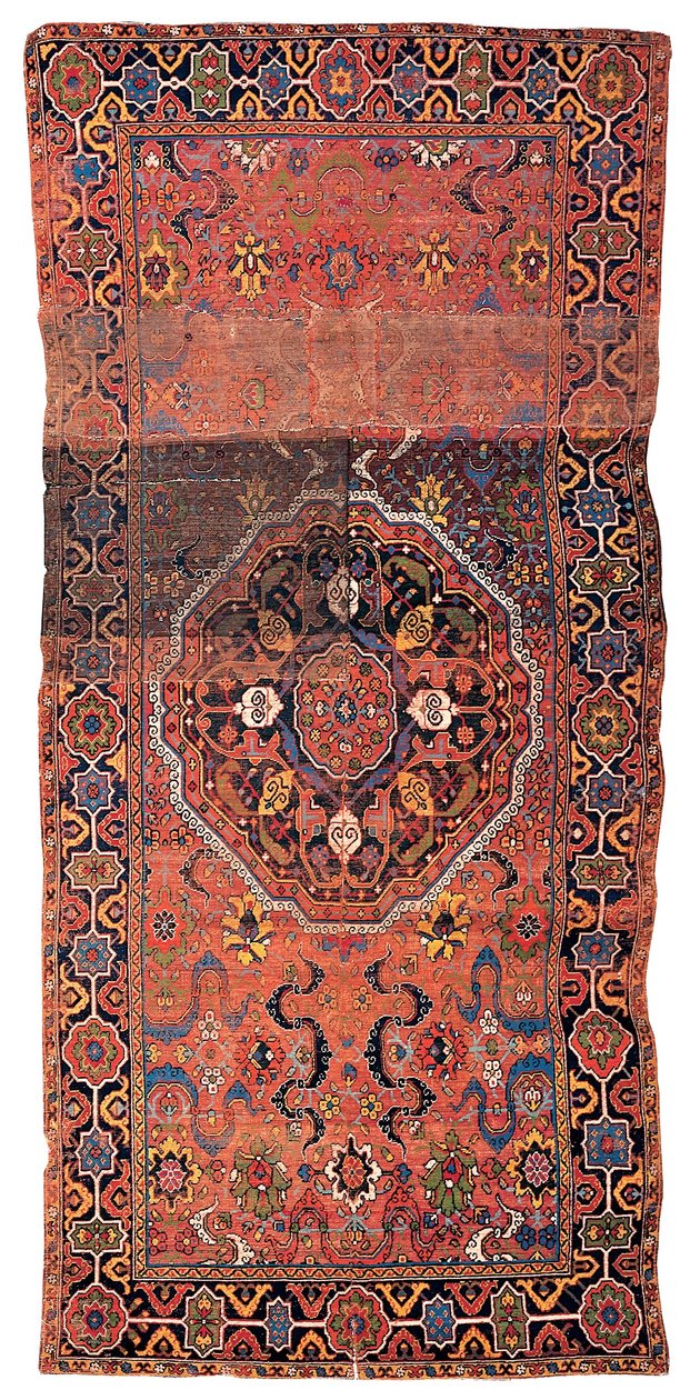 Medaljongmatta, troligen Persisk Kurdistan, sent 1600-tal eller tidigt 1700-tal (ull & bomull) av School Persian
