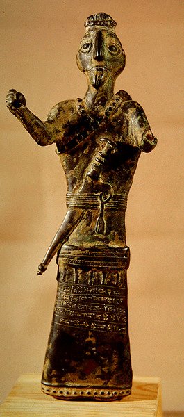 Statyett av en krigare, ca 1200 f.Kr. (brons) av School Persian