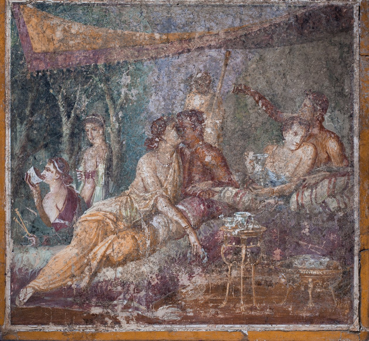 Bankettscen, Pompeji av School Roman