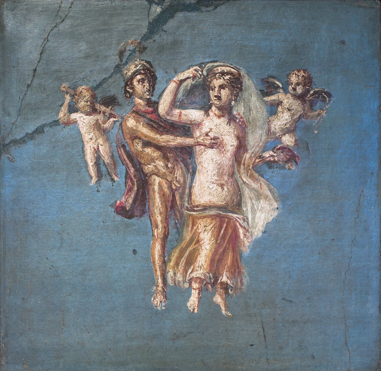 Mars och Venus på blå bakgrund, Herculaneum av School Roman