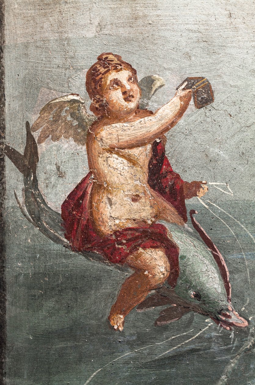 Polyfemos och Galatea, Herculaneum av School Roman