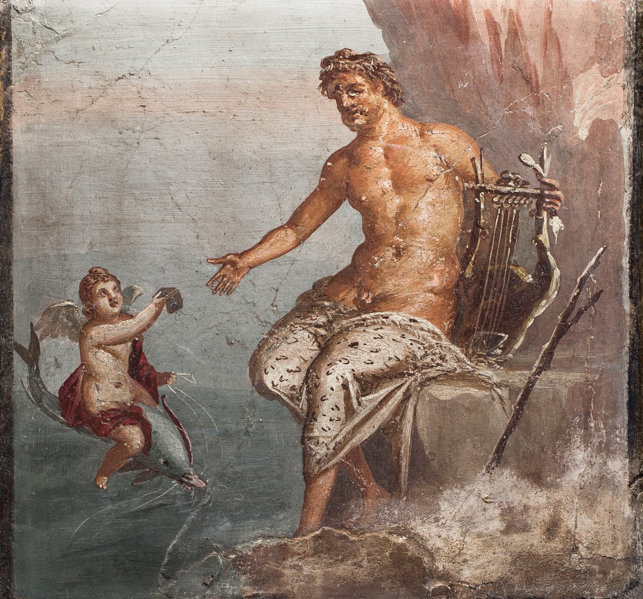 Polyfemos och Galatea, Herculaneum av School Roman