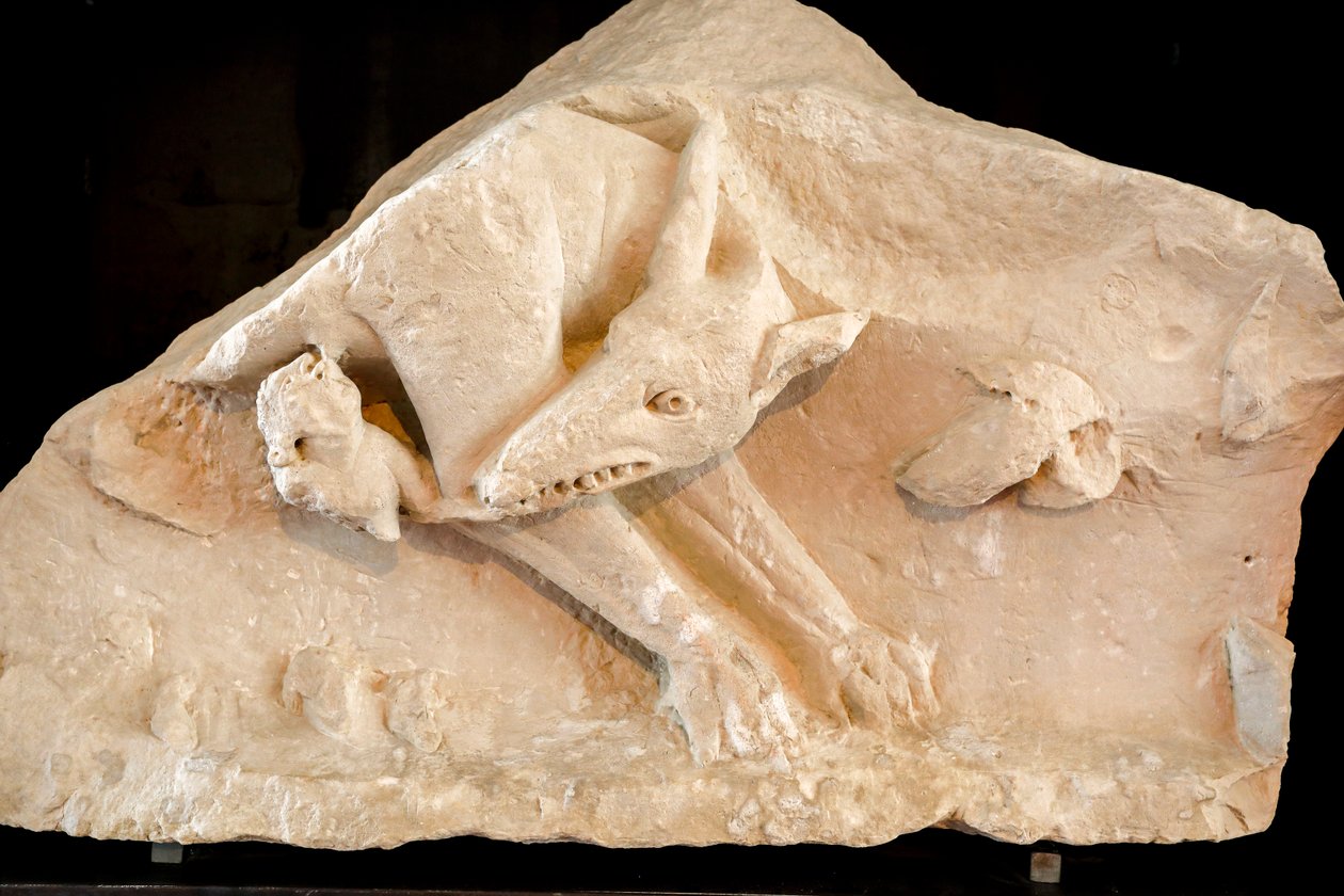 Varghonan och tvillingarna Romulus och Remus, 200-talet (skulptur) av School Roman