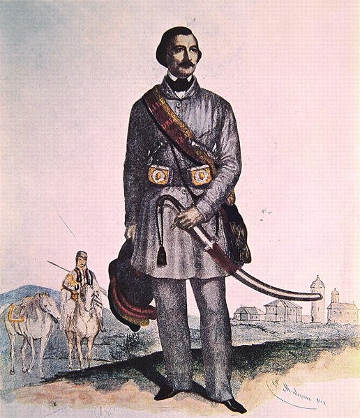 General Gheorghe Magheru (färg litho) av School Romanian