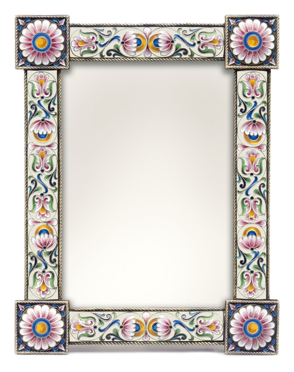 En fotoram av silverförgylld och emalj i cloisonne, ca. 1900 (förgylld silver, cloisonne-emalj) av School Russian