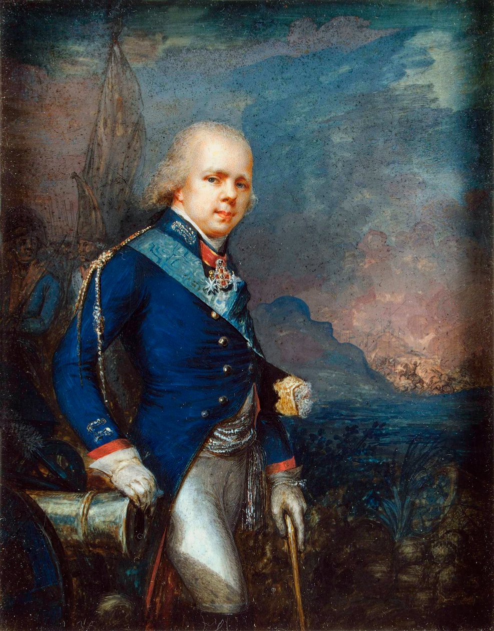 Constantin Pavlovitch de Russie - Porträtt av storhertig Constantine Pavlovich av Ryssland (1779-1831) före slaget vid Novi par Anonymous av School Russian