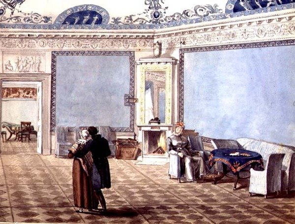 Neo-klassisk blå salong i St. Petersburg av School Russian