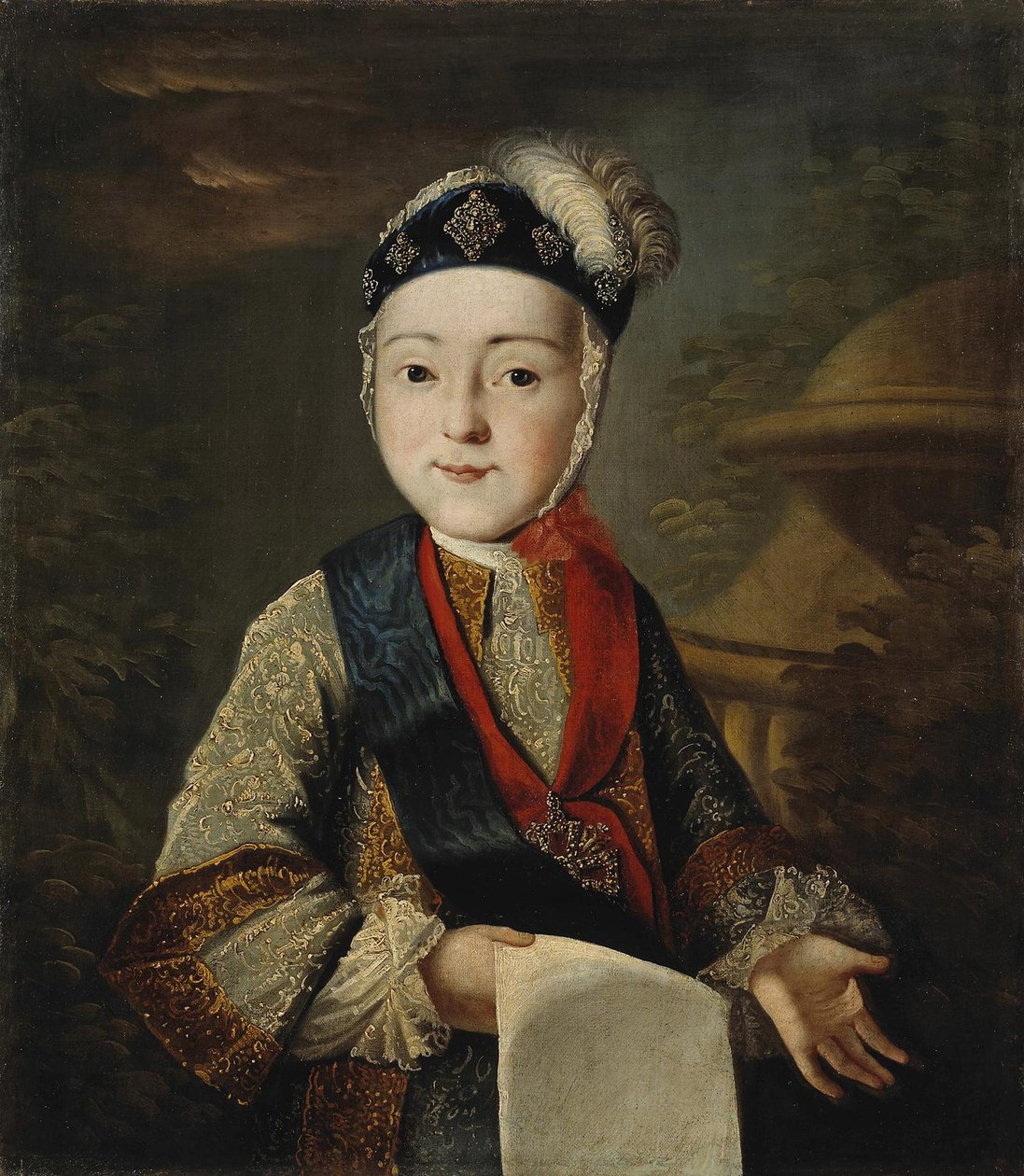 Peter III av Ryssland - Porträtt av storfursten Peter III. (1728-1762) som Child par Anonymous av School Russian