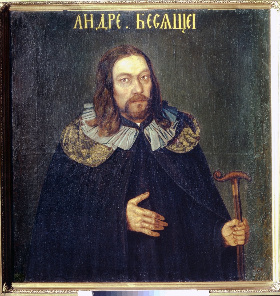 Porträtt av greve Andrei Matveevich Apraxin (1663-1731). (Porträtt av greve Andrei Matveevich Apraksin). Anonym målning, parsuna, olja på duk, ca 1690. Rysk konst från 1600-talet. Ryska statens museum, Sankt Petersburg av School Russian
