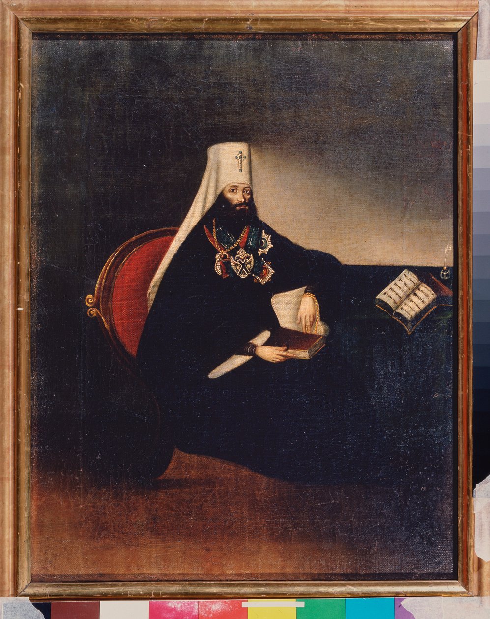 Porträtt av Metropolitan Filaret i Moskva (1782-1867). Anonym målning, olja på duk, tidigt 1800-tal. Rysk konst, primitivism. Statens historiska museum, Moskva. av School Russian