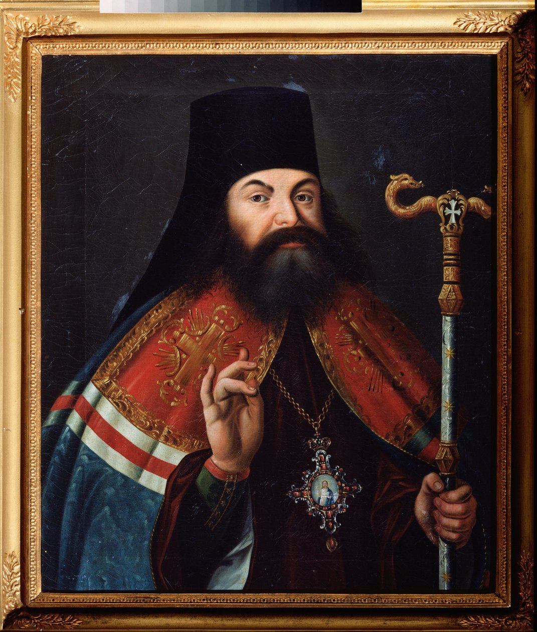 Porträtt av poeten Theofan (Feofan) Prokopovich (Theophane Prokopovitch) (1681-1736), teolog och ärkebiskop av Novgorod (Ryssland). Målning av en rysk mästare, olja på duk, mitten av 1700-talet. Ryska statsarkivet för litteratur och konst, Moskva. av School Russian